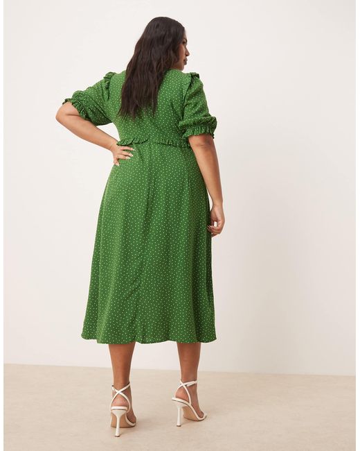 Nobody's Child Green Felicia Ruffle Detail Midi Dress