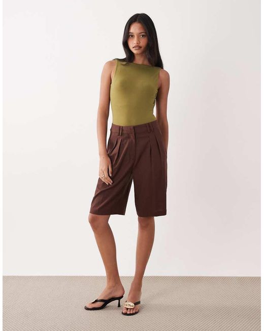 Miss Selfridge Purple Sculpted Low Back Bodysuit