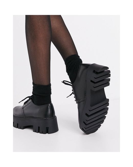 Bershka Brogue With Chunky Cleated Sole 