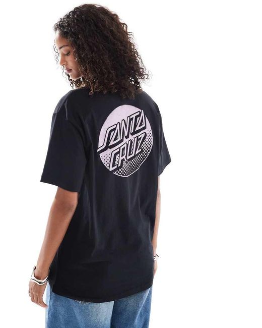Santa Cruz Black Relaxed Back Print Logo T-shirt