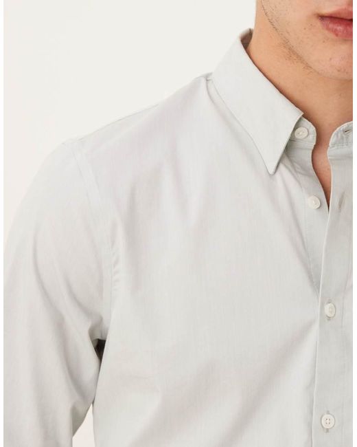 Camisa Claro De Manga Larga De Abercrombie & Fitch de hombre de color White