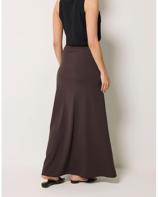 Long Tall Sally Brown Flare Seam Maxi Skirt