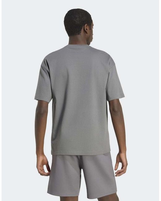 Adidas Originals Gray Trefoil Essentials Spacer Loose Tee for men