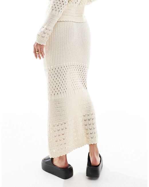 Vero Moda Natural – gehäkelter maxirock