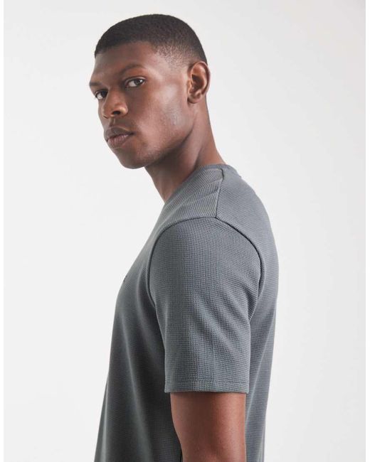 Boss Gray Co-Ord Waffle Lounge T-Shirt for men