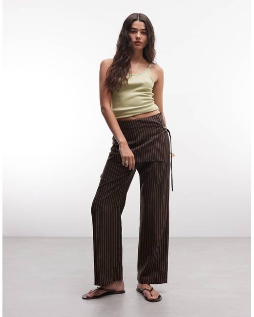 Collusion Brown Side Tie Skirt Trouser