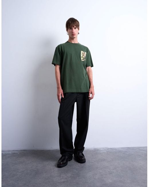 Topman Gray Oversized Fit T-shirt With Front And Back Watercolor Shapes Print for men