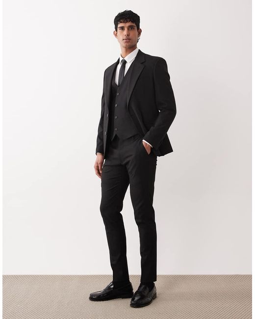 ASOS Black Skinny Suit Waistcoat for men