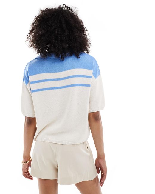 ASOS White Compact Knitted Polo Top