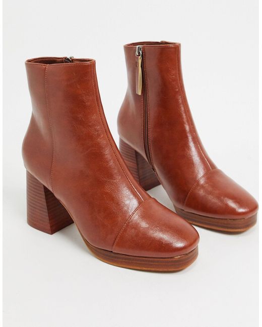 Botas en con plataforma rhona ASOS de color Marrón | Lyst