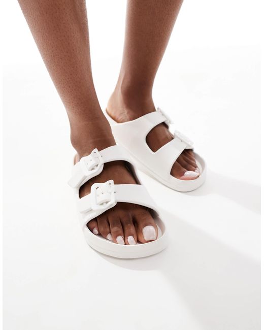 ONLY White Double Strap Sandal