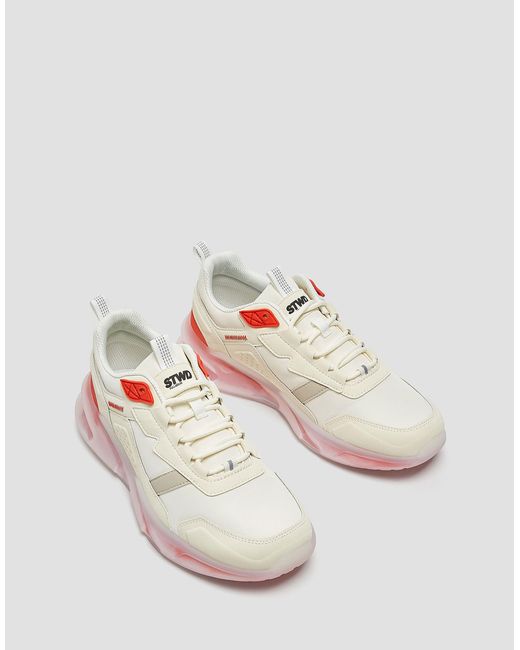 Pull&Bear Trainers With Red Sole Detailing in White for Men | Lyst
