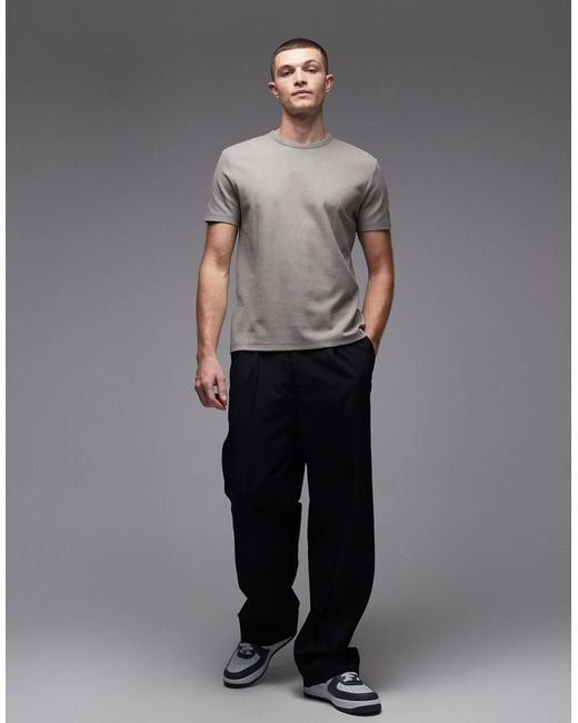 ARKET Gray Pure Cotton Premium Texture T-shirt for men