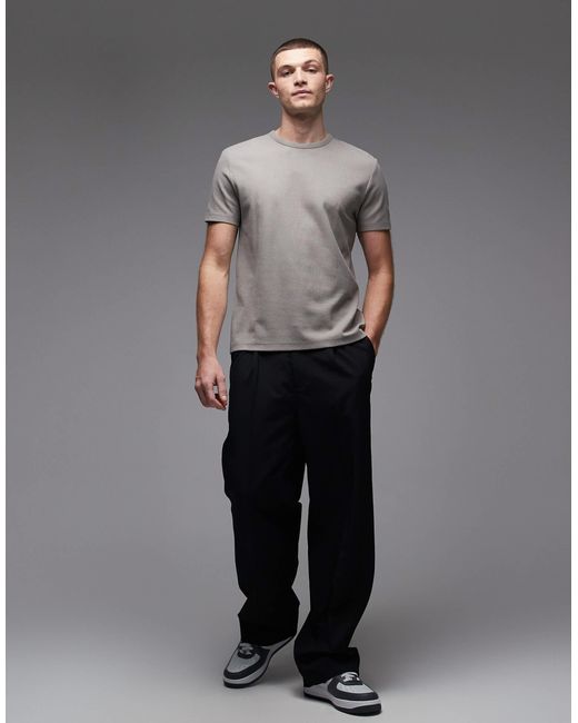 ARKET – pure – hochwertiges, strukturiertes t-shirt aus reiner baumwolle in Gray für Herren