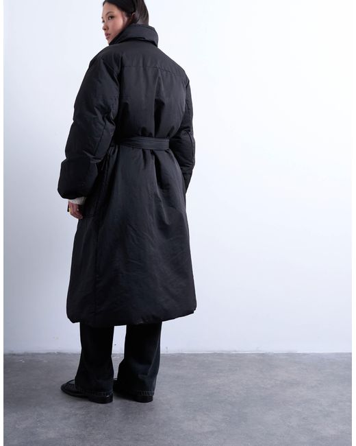 TOPSHOP White – longline-pufferjacke