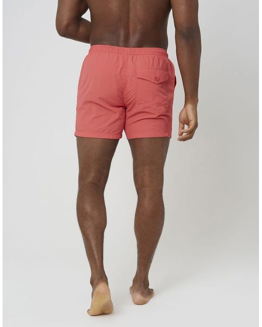 Brave Soul Red Elasticated Swimshorts for men