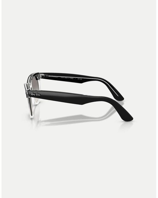Ray-Ban Black Wayfarer Street Neat Square Sunglasses With Lens