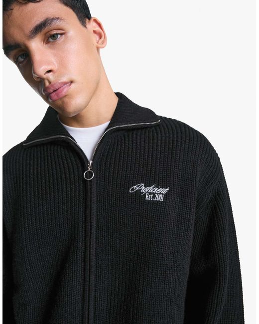 Bershka – besticktes sweatshirt in Black für Herren