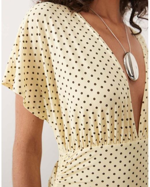 Miss Selfridge Brown V-Neck Top