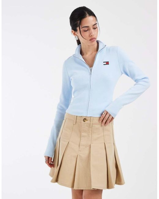 Tommy Hilfiger Natural Pleated Mini Skirt