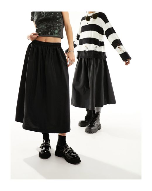 Reclaimed (vintage) Black Genderless Nylon Skirt
