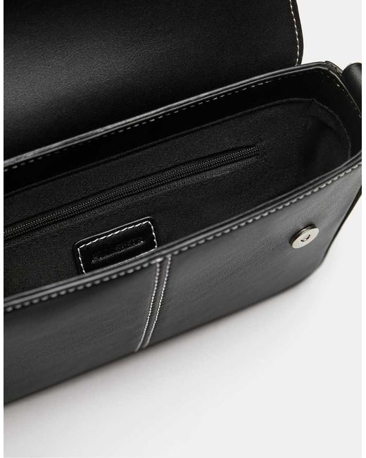 Borsa A Tracolla Nera Con Impunture di Pull&Bear in Black da Uomo