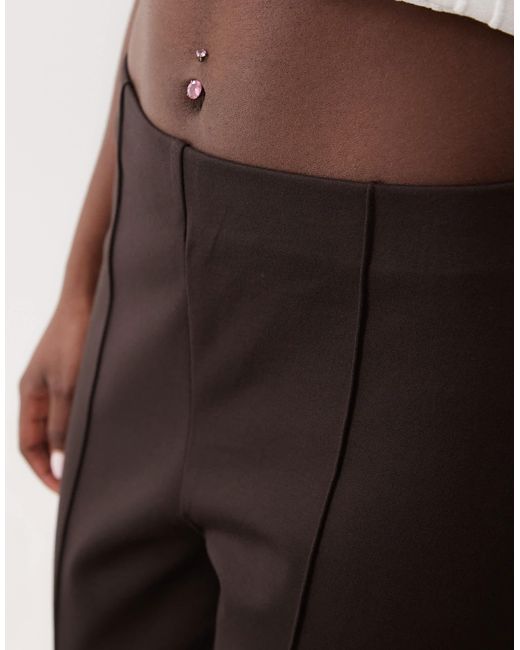 Mango White Seam Front Straight Trouser
