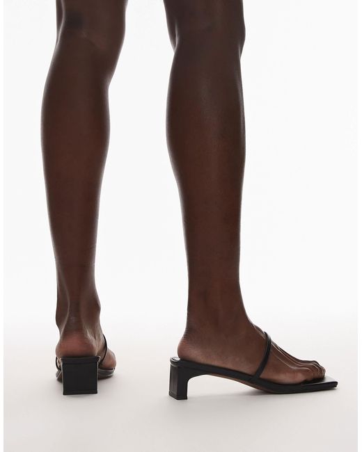 TOPSHOP Brown Ivy Mid Heeled Sandals