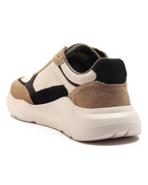 OFF THE HOOK Natural 'Roxy' Casual Lace-Up Leather Trainers for men