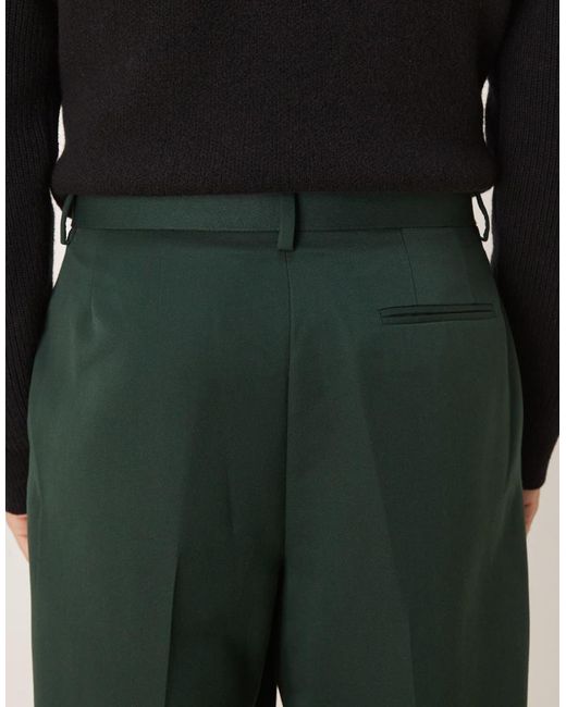ASOS Black Smart Pleated Wide Leg Trousers for men