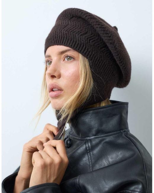 ASOS Gray Knitted Tie Beret