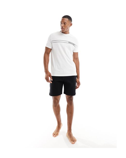 Tommy Hilfiger – monotype – lounge-t-shirt in White für Herren