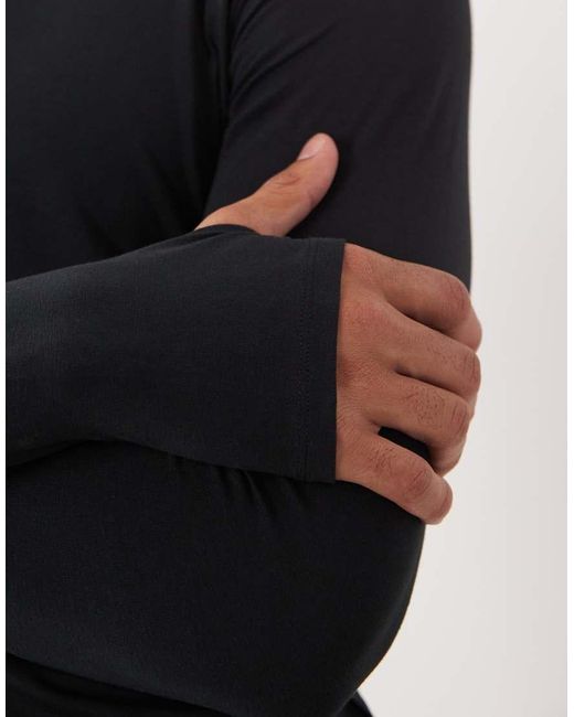 River Island Blue Muscle Fit Technical Long Sleeve T-Shirt for men