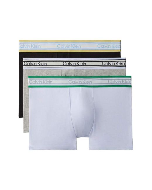 Calvin Klein Multicolor Icon Cotton Stretch 3 Pack Trunks for men
