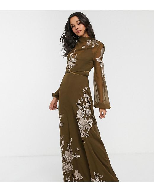 asos embroidered maxi dress