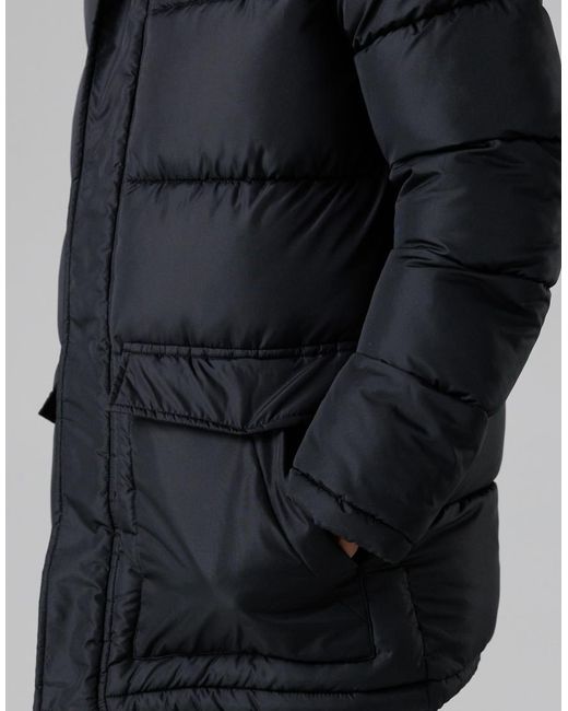 French Connection Blue Hooded Parka Longline Zip-Through Jacket for men