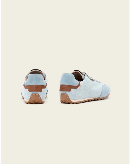 AllSaints Blue Liam Low Top Denim Trainers
