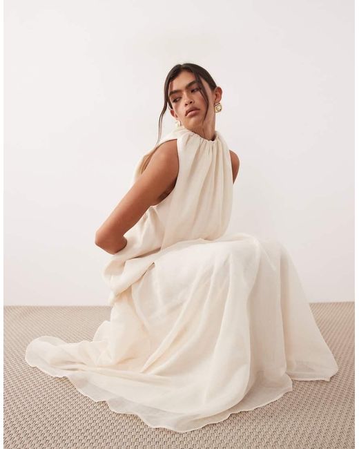 ARRANGE Natural Organza Midi Dress