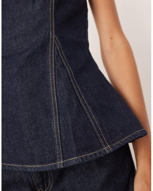 Mango Blue – trägerloses jeansoberteil