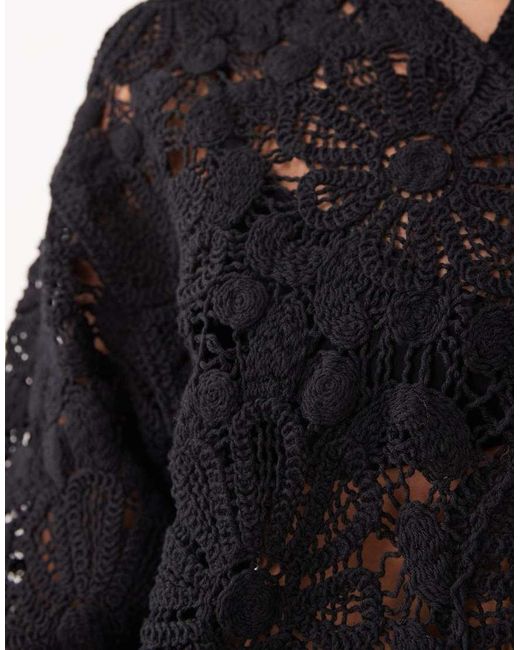 ASOS Brown Crochet Polo
