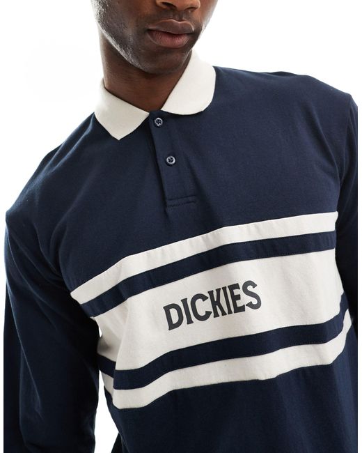Dickies – yorktown – langärmliges rubgy-polohemd in Blue für Herren