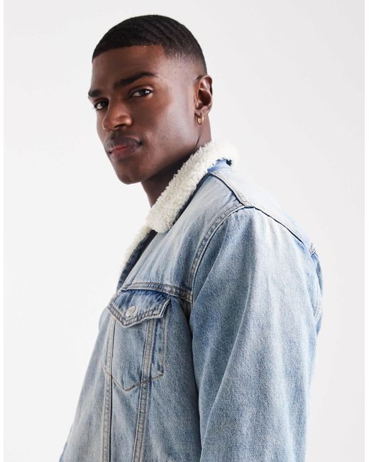 Levi's – type 3 sherpa – trucker-jeansjacke in Blue für Herren