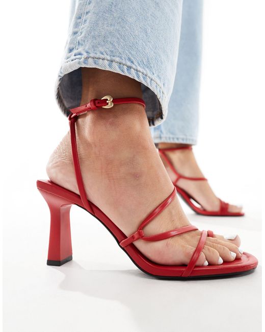 Stradivarius Blue Strappy Detail Barely There Heel