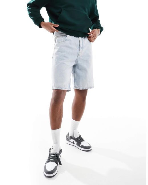 Short baggy en jean - clair Pull&Bear pour homme en coloris Blue
