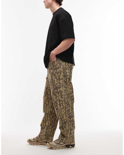 Gramicci Green Taos Patterned Canvas Straight Fit Pants for men