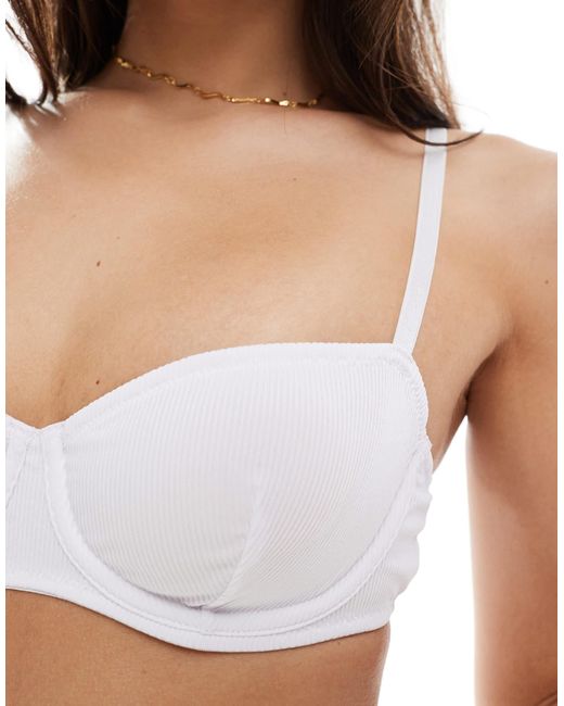 ASOS White Rue Rib Underwired Bra