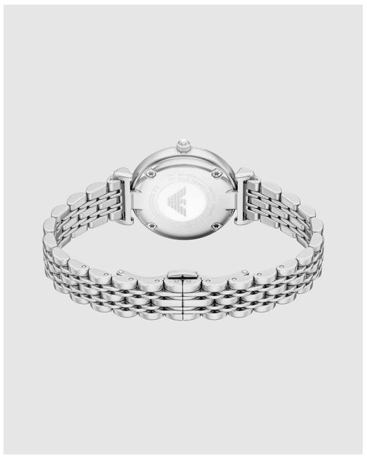 Emporio Armani White Two-Hand Stainless Steel Watch, Ar11768