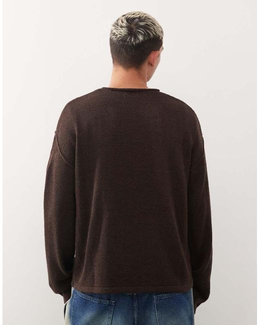 Collusion Multicolor Slouchy Oversized Fine Knitted Jumper for men