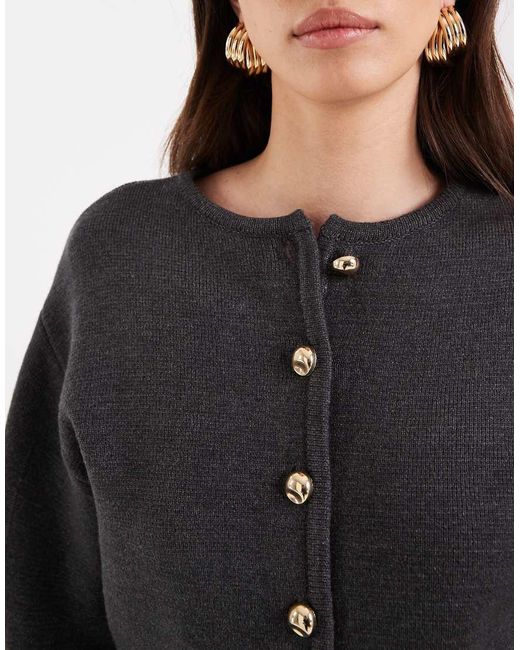 River Island Black Structured Sleeve Cardigan