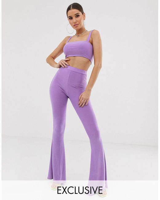 Fashionkilla Purple Flared Trouser